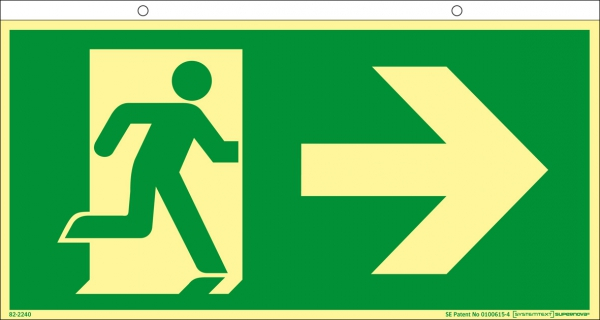 Utrymning takskylt dubbel-rollover image