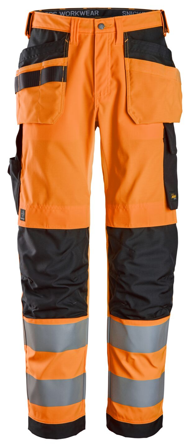 6238 High-Vis, Varselbyxor med hölsterfickor, klass 2