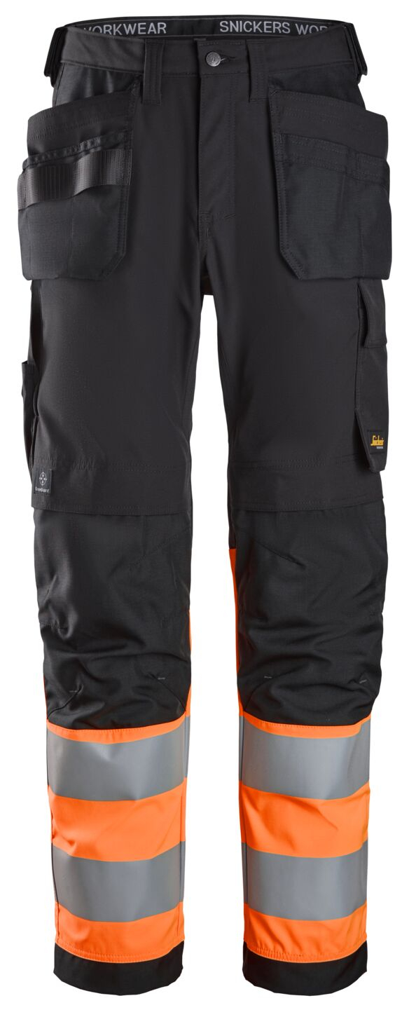 6239 High-Vis, Varselbyxor med hölsterfickor, klass 1