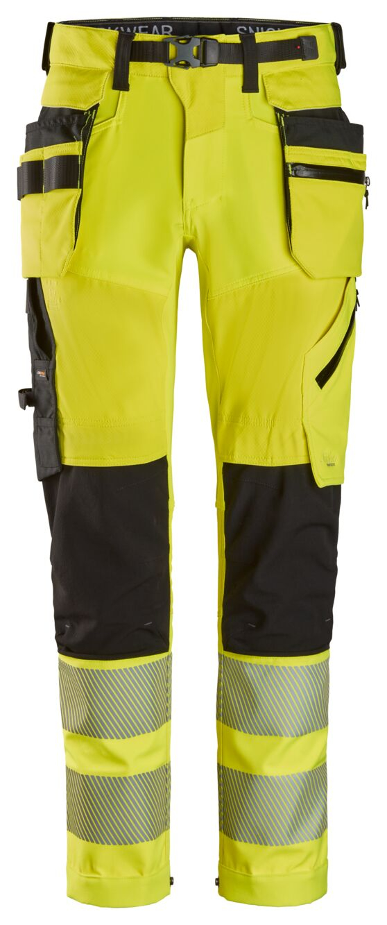 6930 High-Vis, Varselbyxor med avtagbara hölsterfickor, klass 2