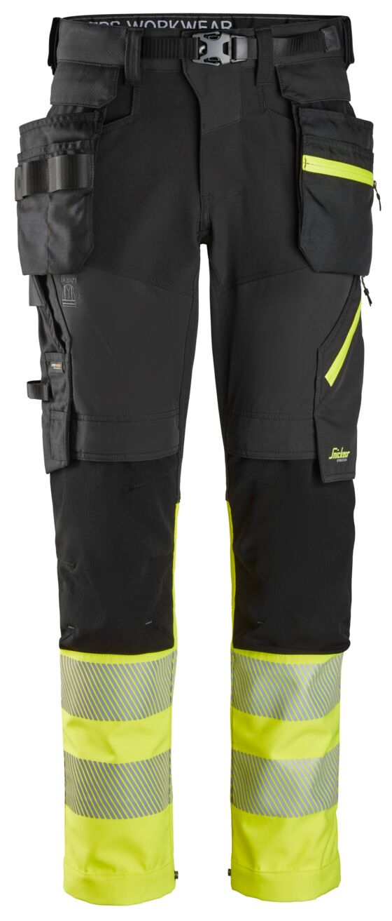 6935 High-Vis, Varselbyxor med avtagbara hölsterfickor, klass 1